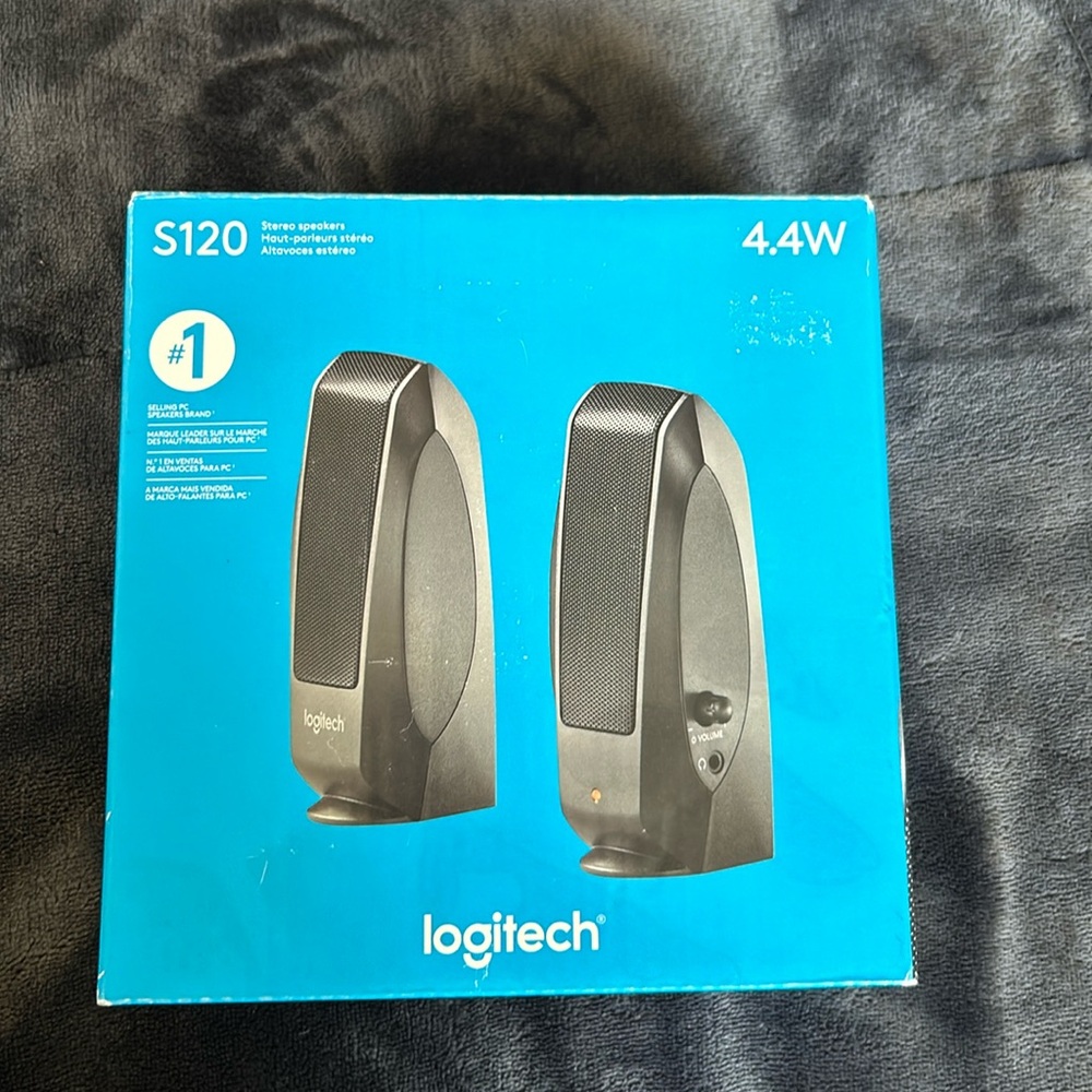 Logitech S120 Speakers. Use with computer, laptop, tablets and phones.